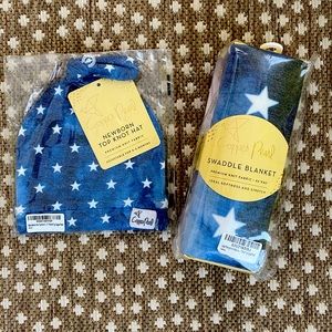NWT Copper Pearl Patriot Swaddle + Hat